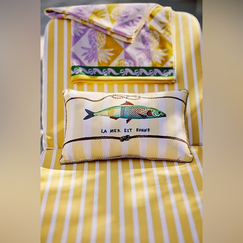 Anthropologie x Nathalie Lete By The Sea Home Decor Accent Throw Pillow Nautical